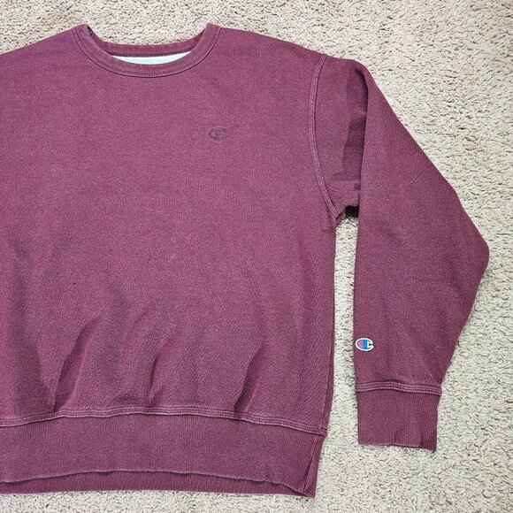 Champion Crewneck Sweatshirt Mens Large Red Burgundy Authentic Athleticwear Tag - Picture 3 of 8